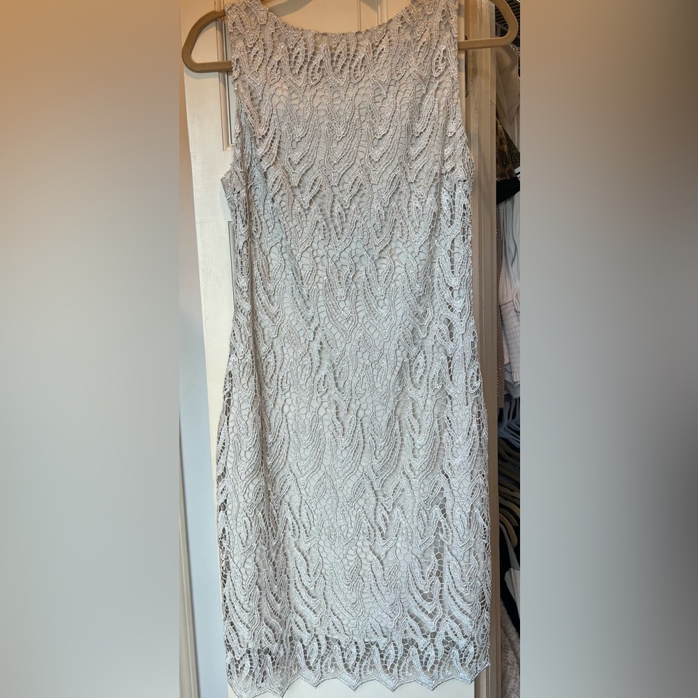 Alice + Olivia Lace Mini Dress in Soft Cream
